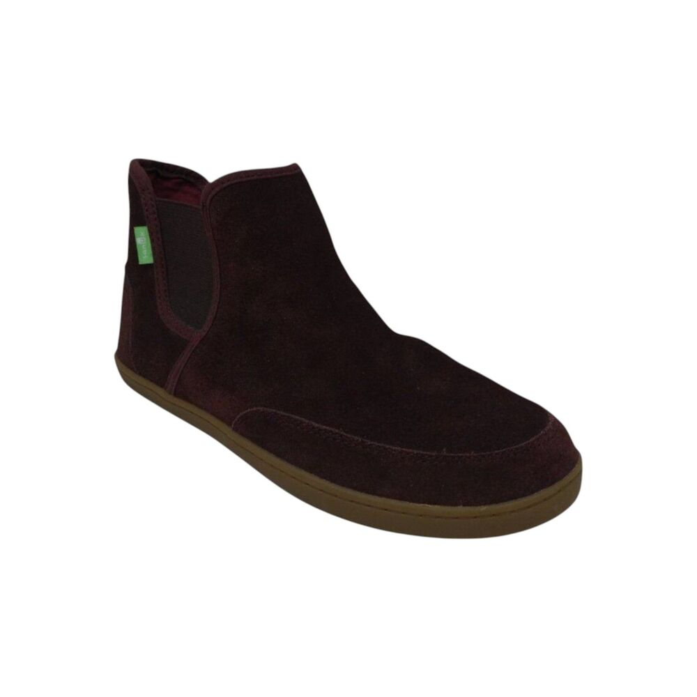 Sanuk Pair O Dice Bitter Chocolate Suede Ankle Boots Booties Womens 8